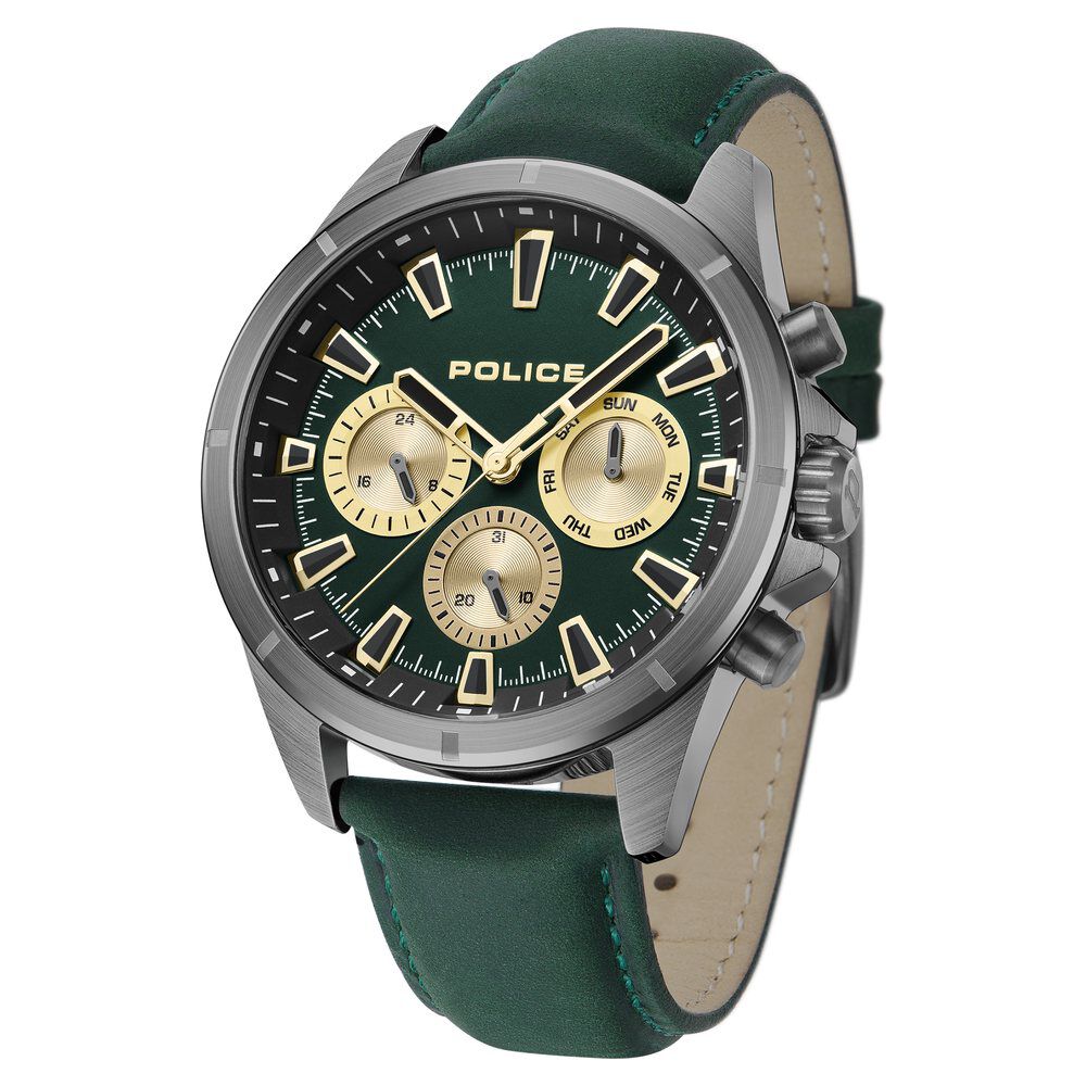 Buy Online Police Green Dial Quartz Multifunction Watch for Men