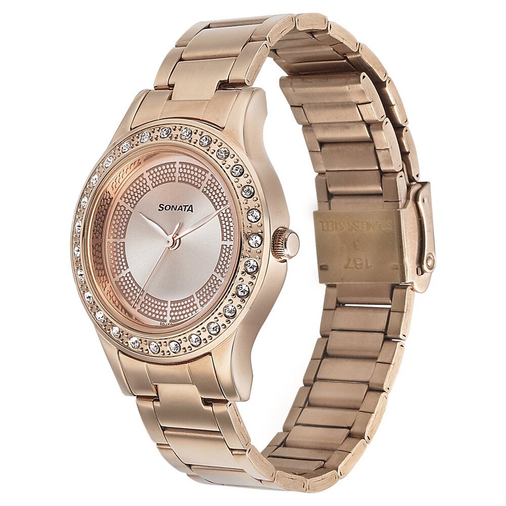 Rose gold watches sonata discount