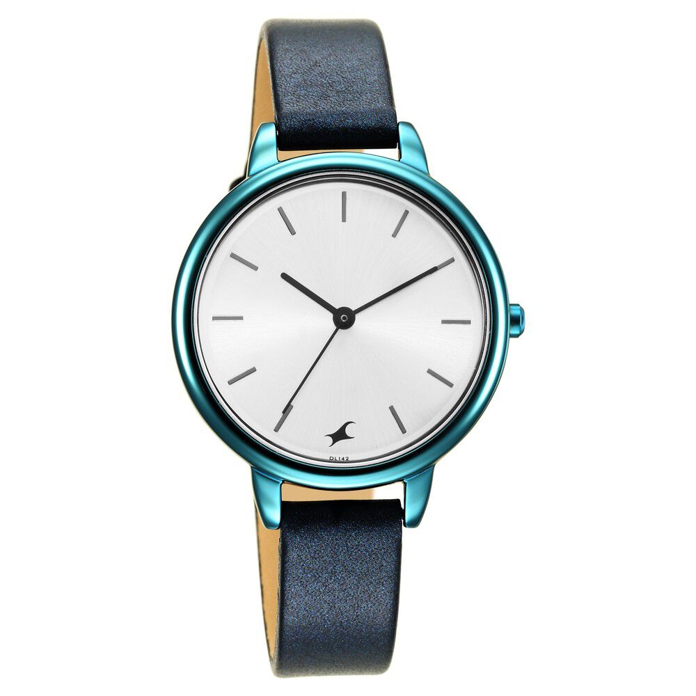 Fastrack Glitch Quartz Analog Silver Dial Leather Strap Watch for Girls-image-18