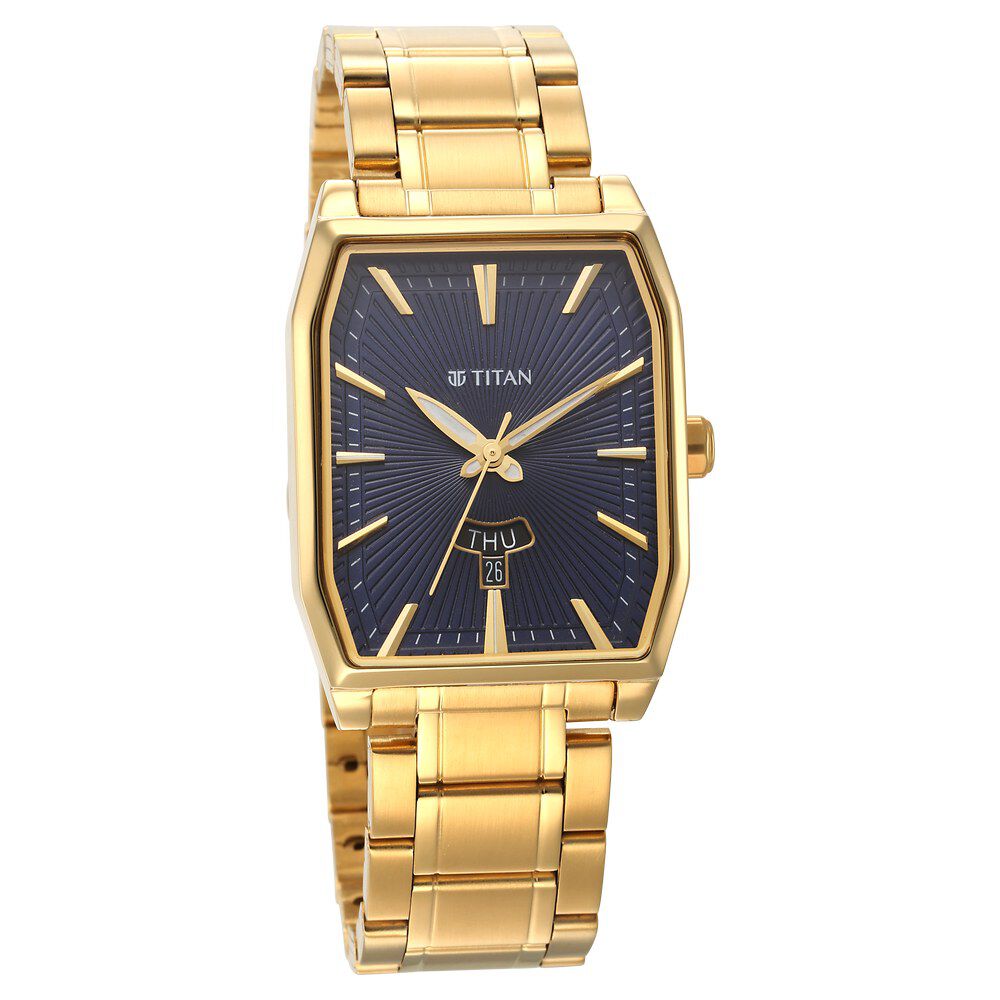 Buy Online Titan Regalia Analog with Day and Date Opulent Blue Dial Watch for Men ns1876ym03 Titan