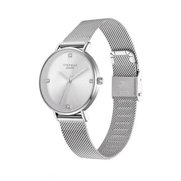 Poze by Sonata Quartz Analog Silver Dial Stainless Steel Strap Watch for Women