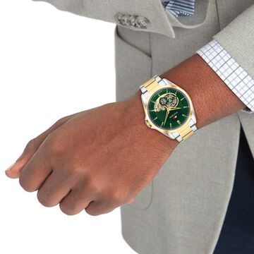 Tommy Hilfiger Automatic Automatic Green Dial Two Toned Stainless Steel Strap Watch For Men