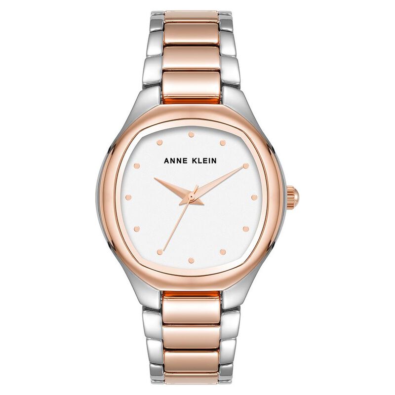 Anne Klein Quartz Analog Silver Dial Two Toned Metal Strap Watch For Women