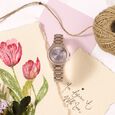 Poze By Sonata Quartz Analog silver Dial Golden Metal Strap Watch For Women