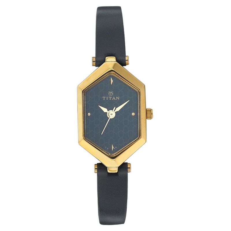 Titan Quartz Analog Black Dial Watch for Women