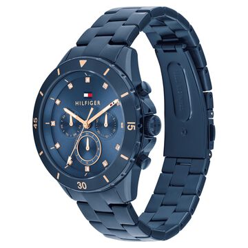 Tommy Hilfiger Multifunction Blue Dial Blue Color Stainless Steel Strap Watch For Women