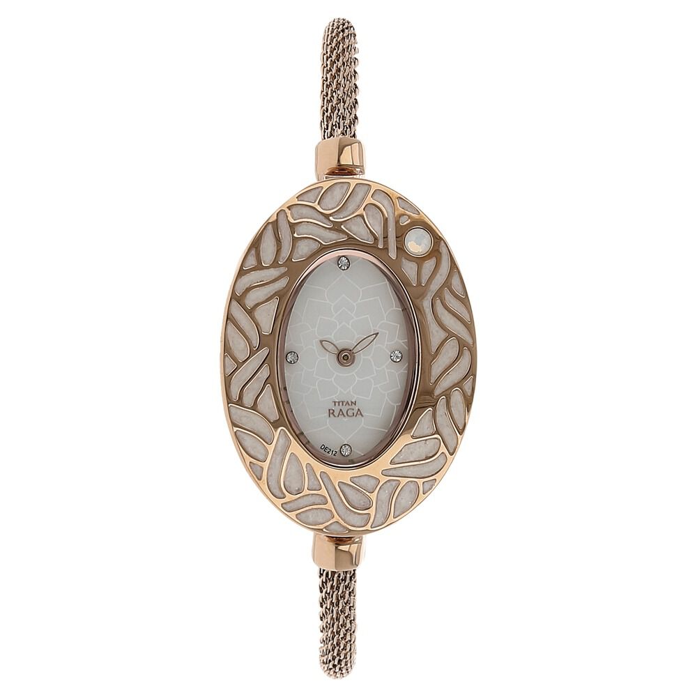 Buy Online Titan Raga Mother of Pearl Dial Analog Bimetal Strap Watch for Women nj9973wm02e Titan