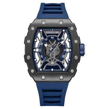 Cerruti 1881 Quartz Analog Grey Dial Blue Silicone Strap Watch For Men