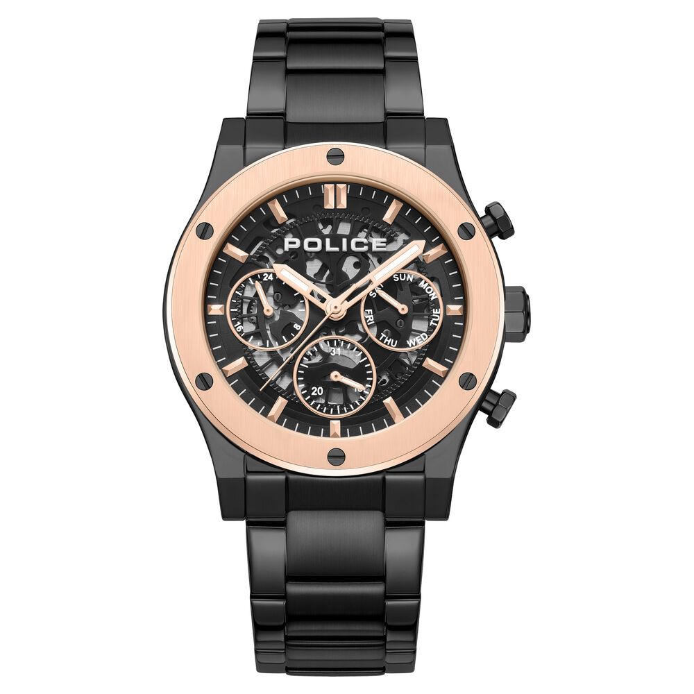 Police Quartz Multifunction Black Dial Black Colour Stainless Steel Strap Watch For Men-picture-30