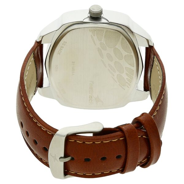 Fastrack Quartz Analog Silver Dial Leather Strap Watch for Guys - image number 3