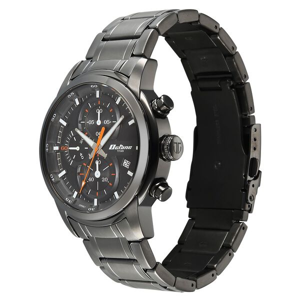 Titan Octane Primal Quartz Chronograph Grey Dial Grey Stainless Steel Strap Watch For Men - image number 2