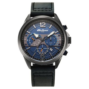 Titan Octane Cred Analog with Blue Dial Blue Leather Strap Watch for Men