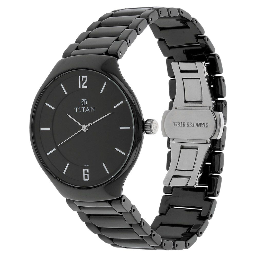 Titan all black watch outlet