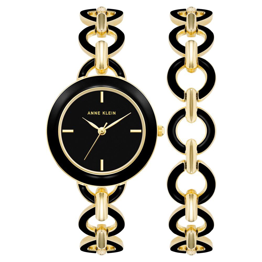 Anne klein black top watch