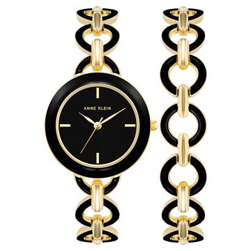 Anne Klein Quartz Analog Black Dial Stainless Steel Strap Watch for Women