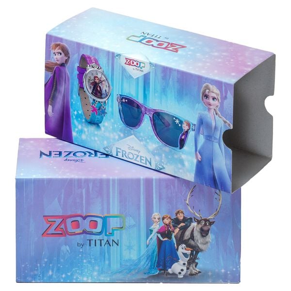 Zoop Elsa Combo Quartz Analog Multicoloured Dial Two Toned PU Leather Strap Watch For Kids - image number 9