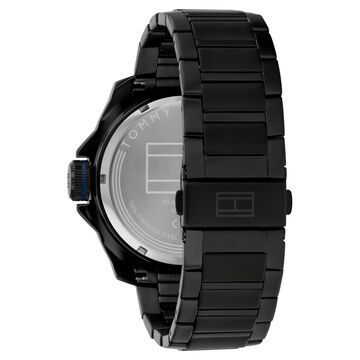 Tommy Hilfiger Quartz Analog with Date Blue Dial Black Stainless Steel Strap Watch for Men