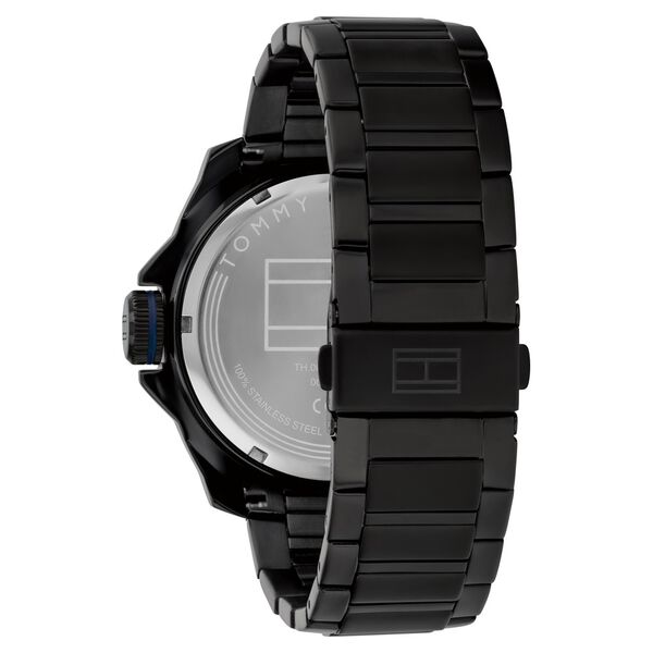 Tommy Hilfiger Quartz Analog with Date Blue Dial Black Stainless Steel Strap Watch for Men - image number 2