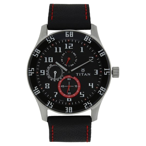 Titan Quartz Multifunction Black Dial Watch for Men - image number 0