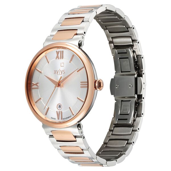 Xylys Quartz Analog with Date Silver Dial Two Toned Stainless Steel Strap Watch For Men - image number 2