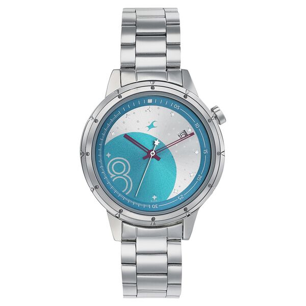 Fastrack Space Rover Quartz Analog with Date Blue Dial Stainless Steel Strap Watch for Girls - image number 1