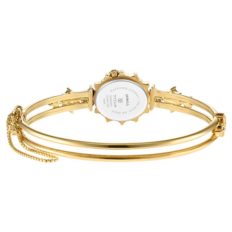 Nebula Quartz Analog Mother of Pearl Dial 18 Karat Gold Strap Watch for Women - image number 4