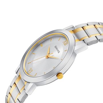 Sonata Quartz Analog with Date Silver Dial Stainless Steel Strap Watch for Men