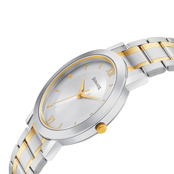 Sonata Quartz Analog with Date Silver Dial Stainless Steel Strap Watch for Men - image number 2