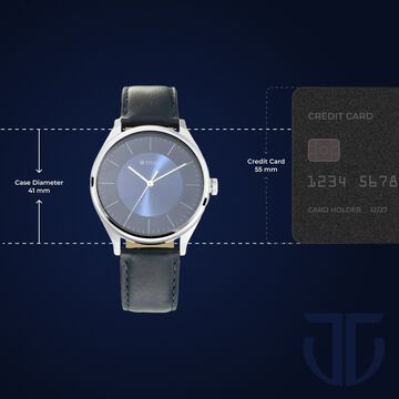 Titan Men's Urban Edge Lustrous Blue Dial Leather Watch