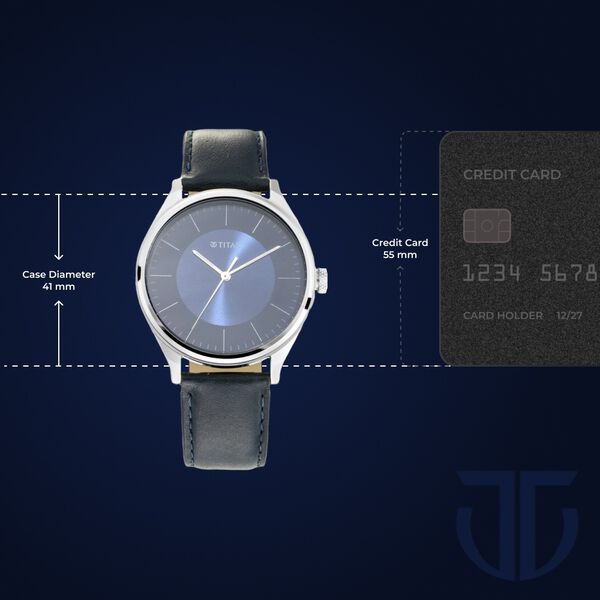 Titan Men's Urban Edge Lustrous Blue Dial Leather Watch - image number 3