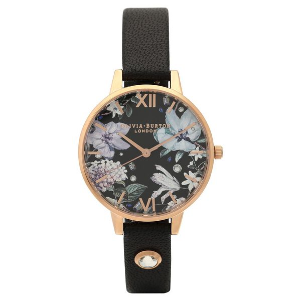 Olivia Burton Quartz Analog Black Dial Leather Strap Watch for Women - image number 2