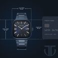 Titan Classique Slim Square Quartz Analog with Date Blue Dial Blue Stainless Steel Strap Watch For Men - image number 2