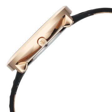 Titan Neo Quartz Analog Black Dial Black Leather Strap Watch For Women