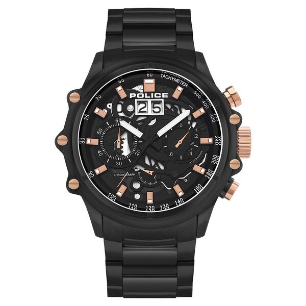 Police Quartz Chronograph Black Dial Metal Strap Watch for Men - image number 0