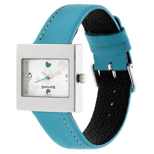 Sonata Quartz Analog Silver Dial Leather Strap Watch for Women - image number 1