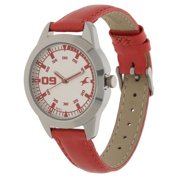 Fastrack Quartz Analog Silver Dial Leather Strap Watch for Girls - image number 1
