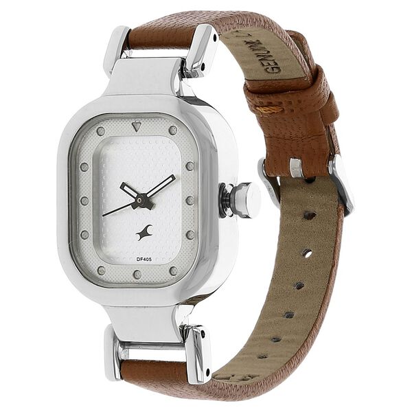 Fastrack Motorheads Quartz Analog Silver Dial Leather Strap Watch for Girls - image number 1