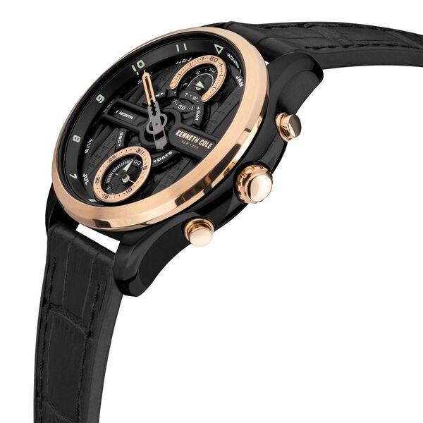 Kenneth Cole Quartz Chronograph Black Dial Silicone Strap Watch for Men - image number 1