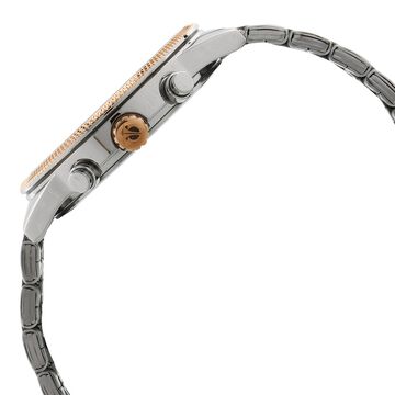 Titan Men's Metropolitan Luxe: Multifunction White Dial with Two-Tone Stainless Steel Bracelet Watch