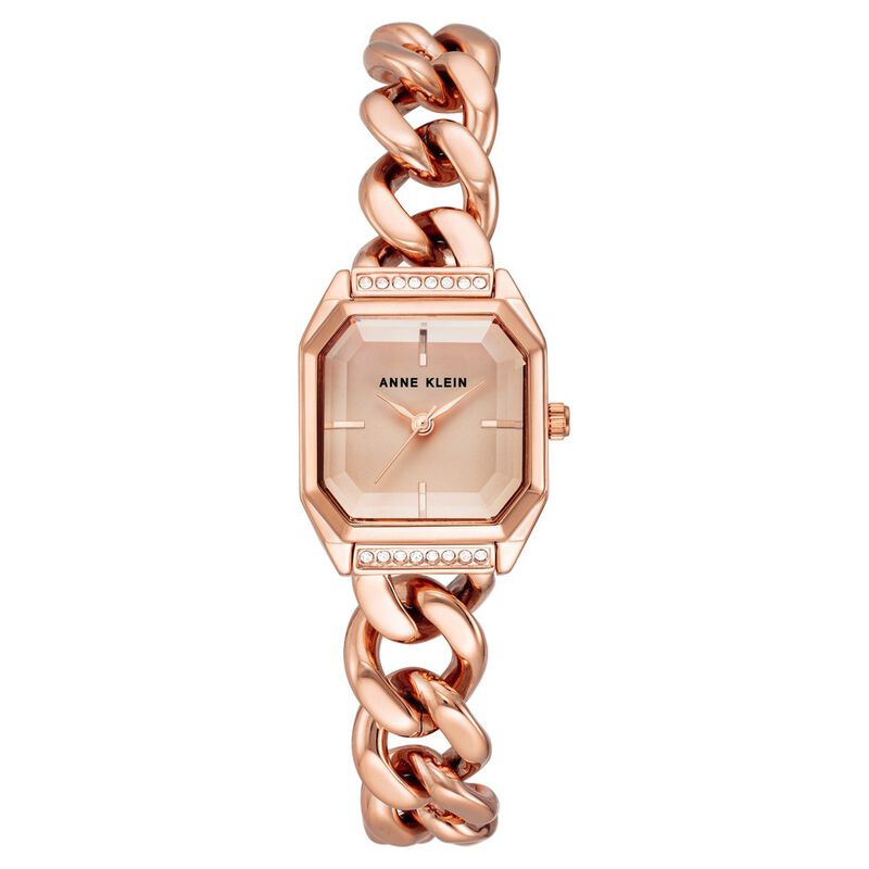 Anne Klein Quartz Analog Rose Gold Dial Rose Gold Metal Strap Watch For Women