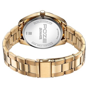Sonata Poze Quartz Analog Two Toned Dial Golden Colour Stainless Steel Strap Watch For Men