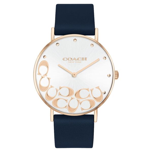 Coach Quartz Analog Silver Dial Leather Strap Watch for Women - image number 0