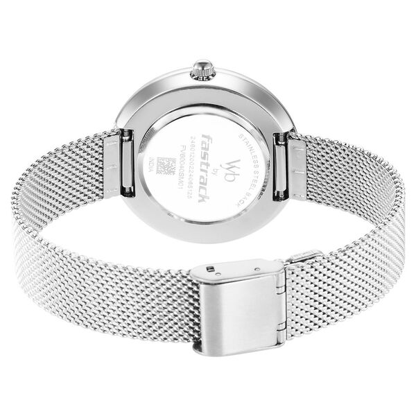 Fastrack Vyb Mirage Quartz Analog White Dial Stainless Steel Strap Watch for Girls - image number 4