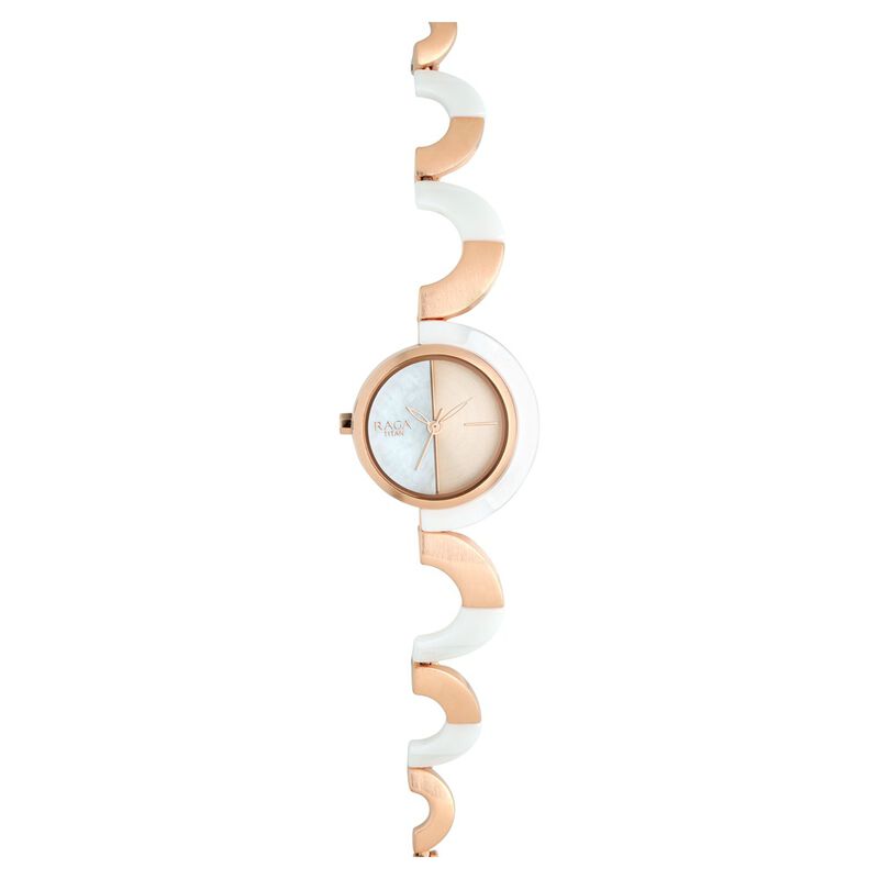 Titan Raga Facets Mother of Pearl Dial Women Watch With Stainless Steel Strap