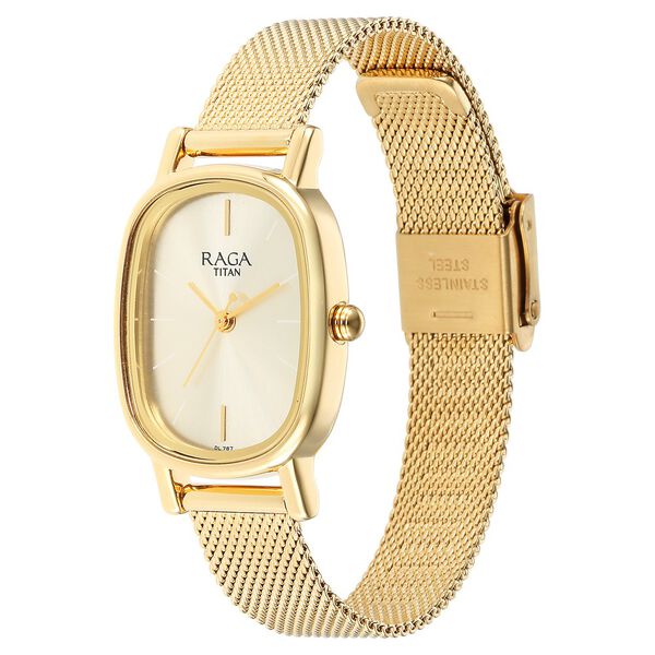 Titan Raga Viva Champagne Dial Analog Stainless Steel Strap watch for Women - image number 2