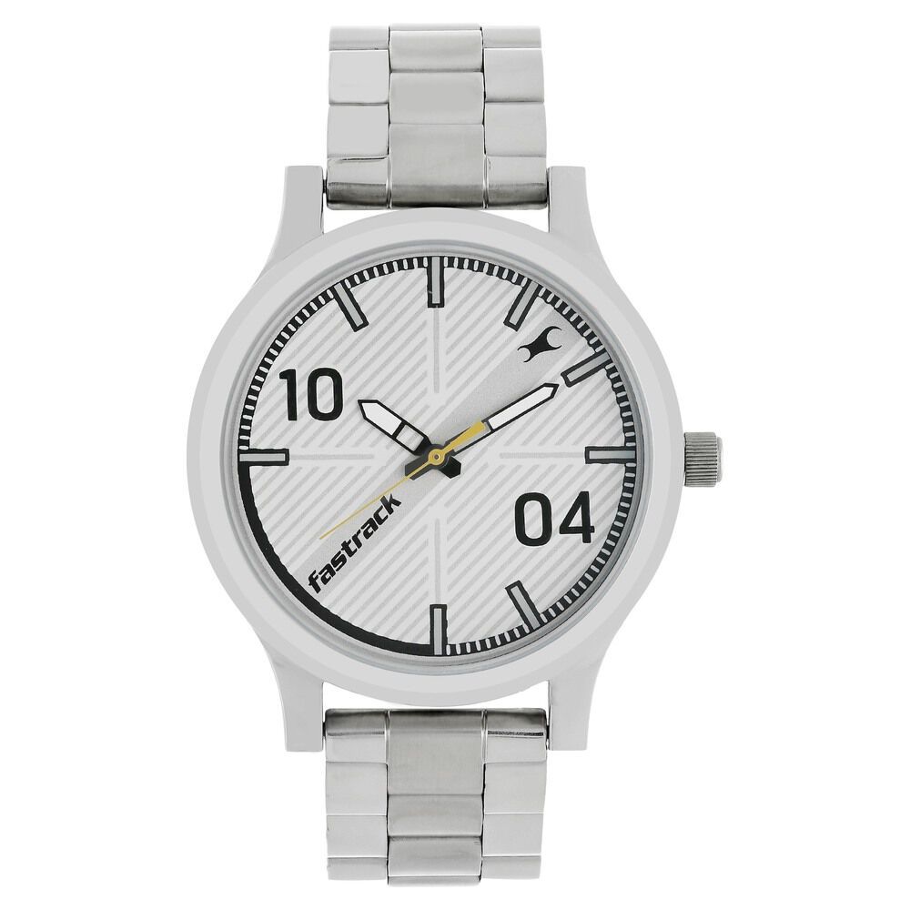 Buy Online Fastrack Fundamentals Quartz Analog Brown Dial Stainless Steel Strap Watch for Guys np38051sm01 Titan