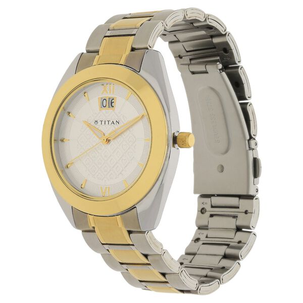 Titan Quartz Analog with Date Silver Dial Stainless Steel Strap Watch for Men - image number 1