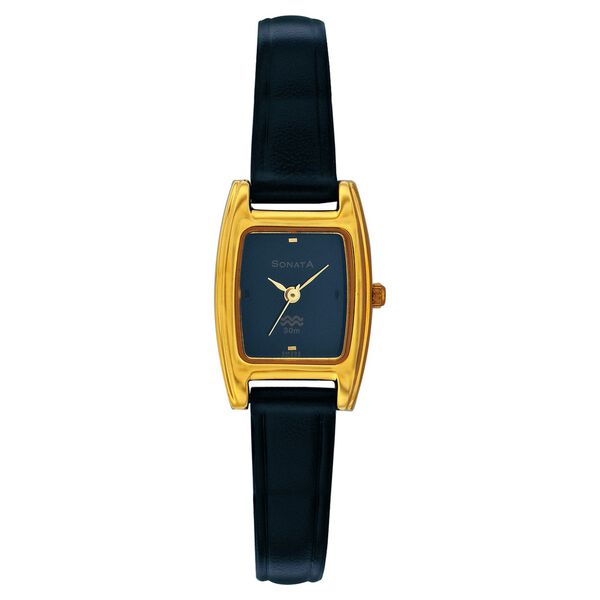 Sonata Quartz Analog Black Dial Strap Watch for Women - image number 0