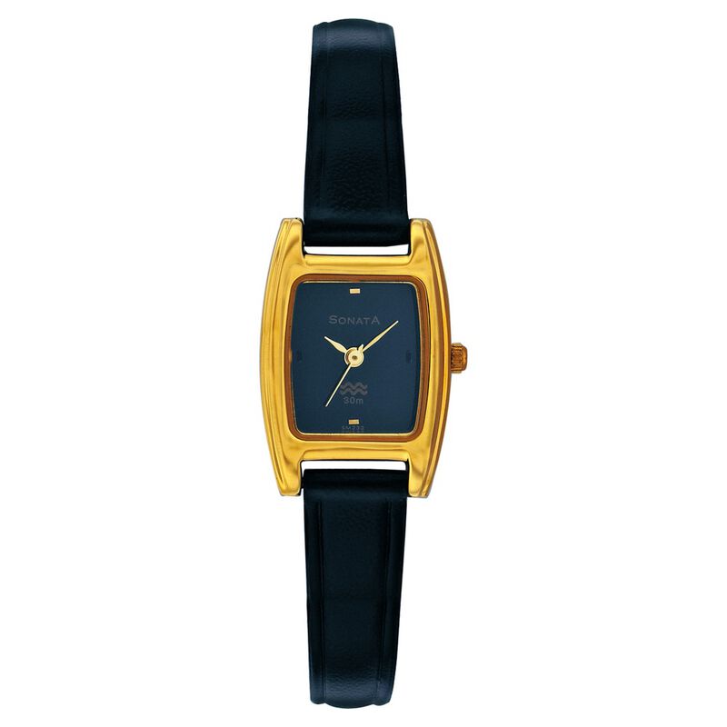 Sonata Quartz Analog Black Dial Strap Watch for Women