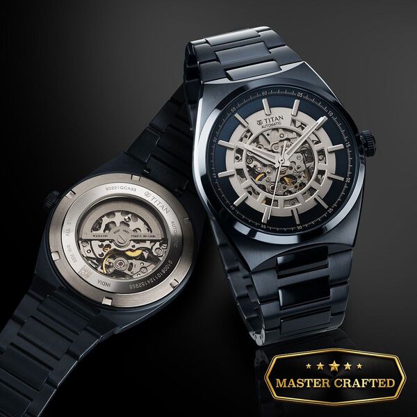 Titan Nexus Skeletal Automatic Analog with Blue Dial Blue Stainless Steel Strap Watch for Men - image number 0